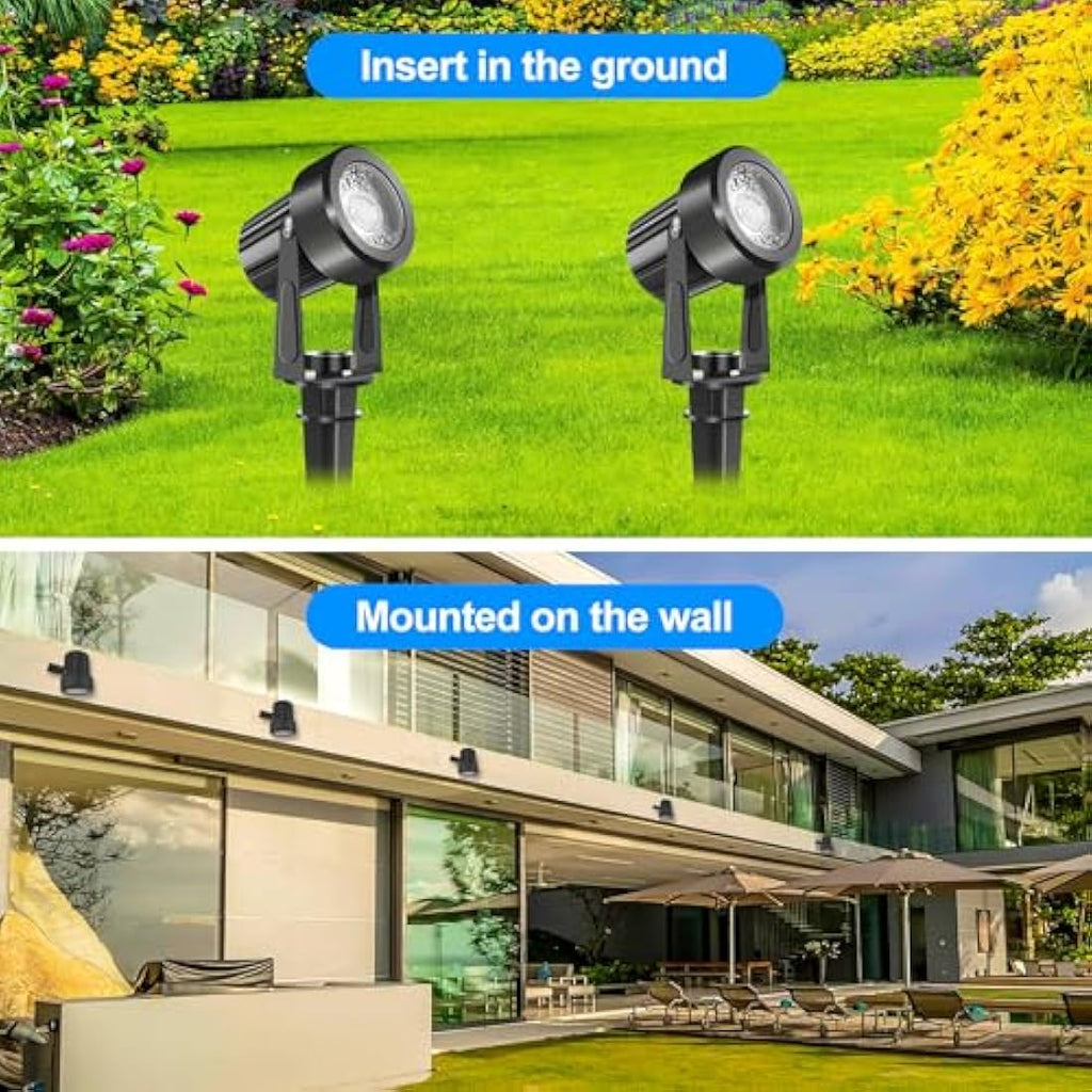 NATPOW 6-in-1 Garden Spot Lights – IP65 Waterproof Warm White LED Landscape