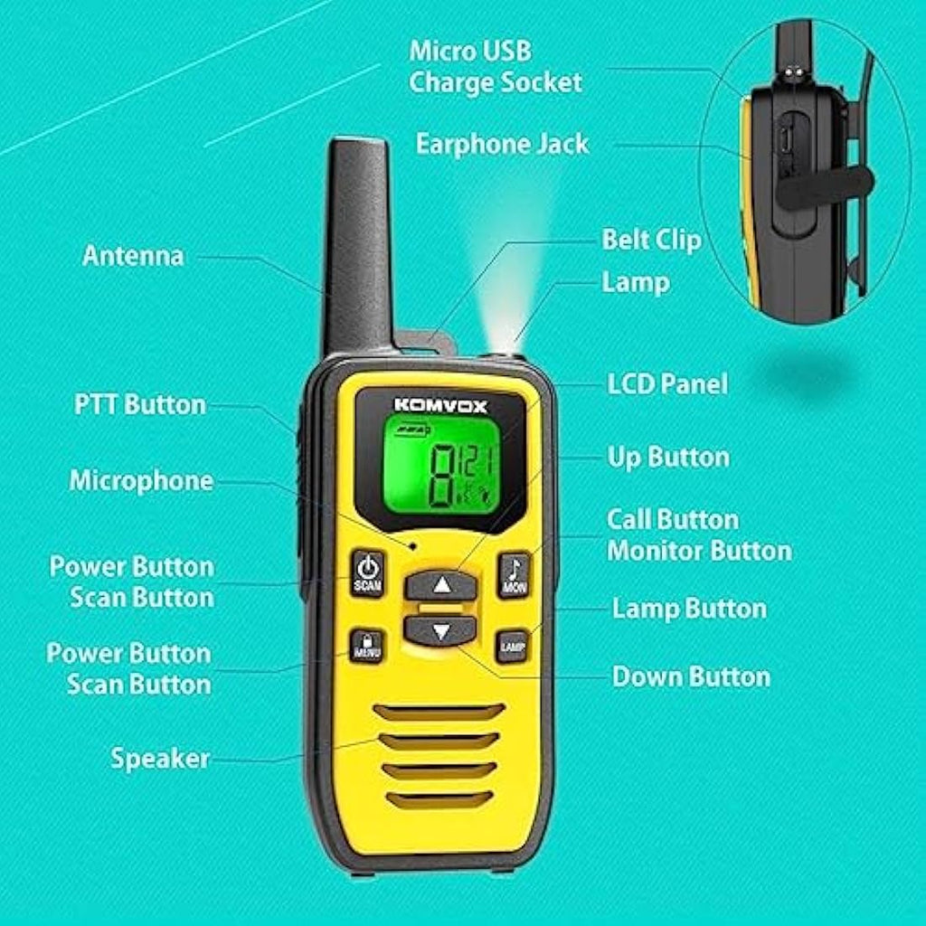 Jolof Store Rechargeable Walkie Talkies – 10km Long Range PMR Radio