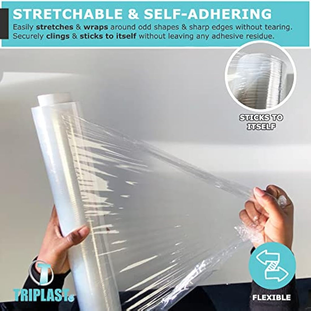 Triplast Heavy Duty Pallet Stretch Wrap - 400mm x 250m Clear (2 Rolls)