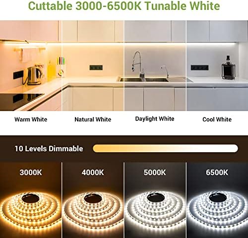 Novostella 12M Tunable White LED Strip Lights | Dimmable 3000K-6500K