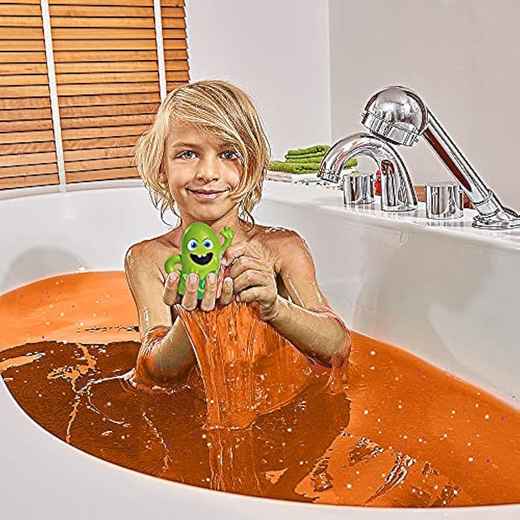Zimpli Kids Glitter Slime Baff 4 Bath Pack – Orange & Aqua Slime Kit