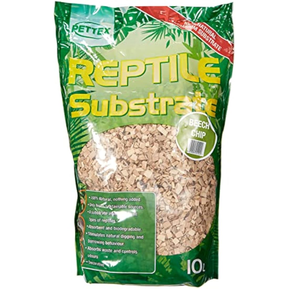 Pettex Beech Chips Reptile Substrate - Natural Absorbent Bedding 10L