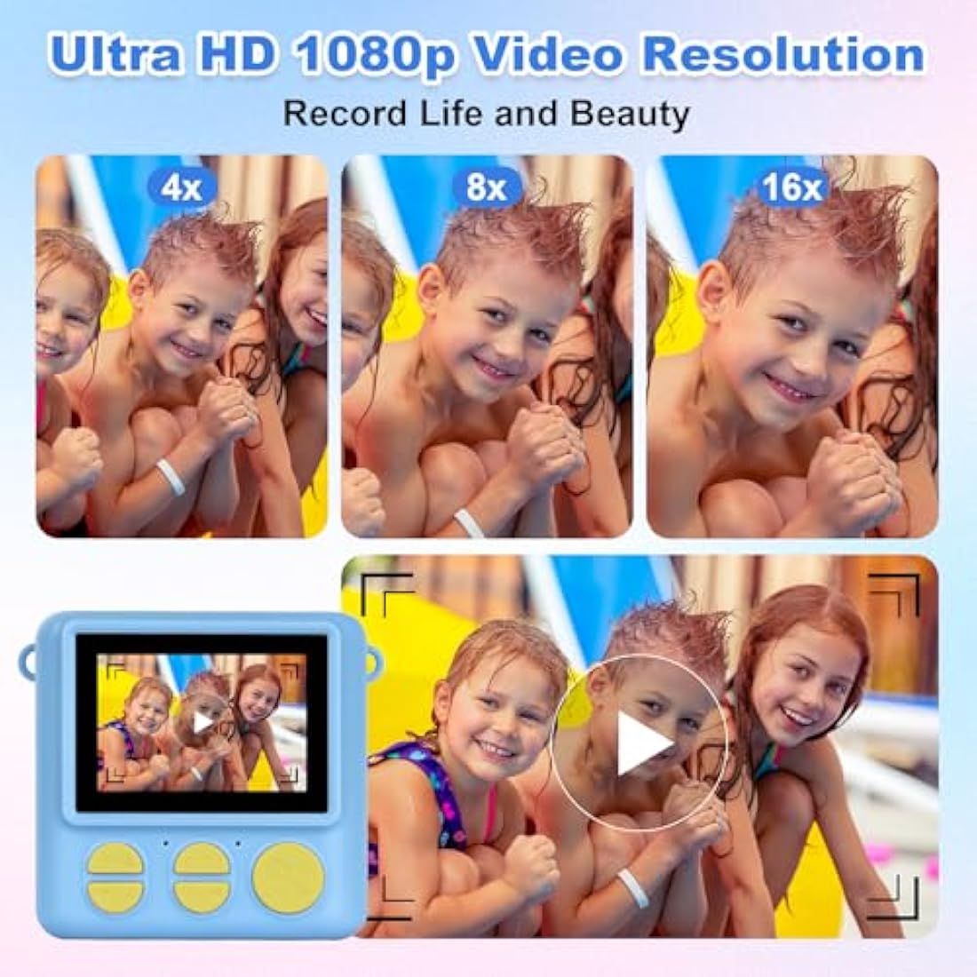 NICEWIN Kids Instant Print Camera - 1080P HD Digital Toy with 32GB Card
