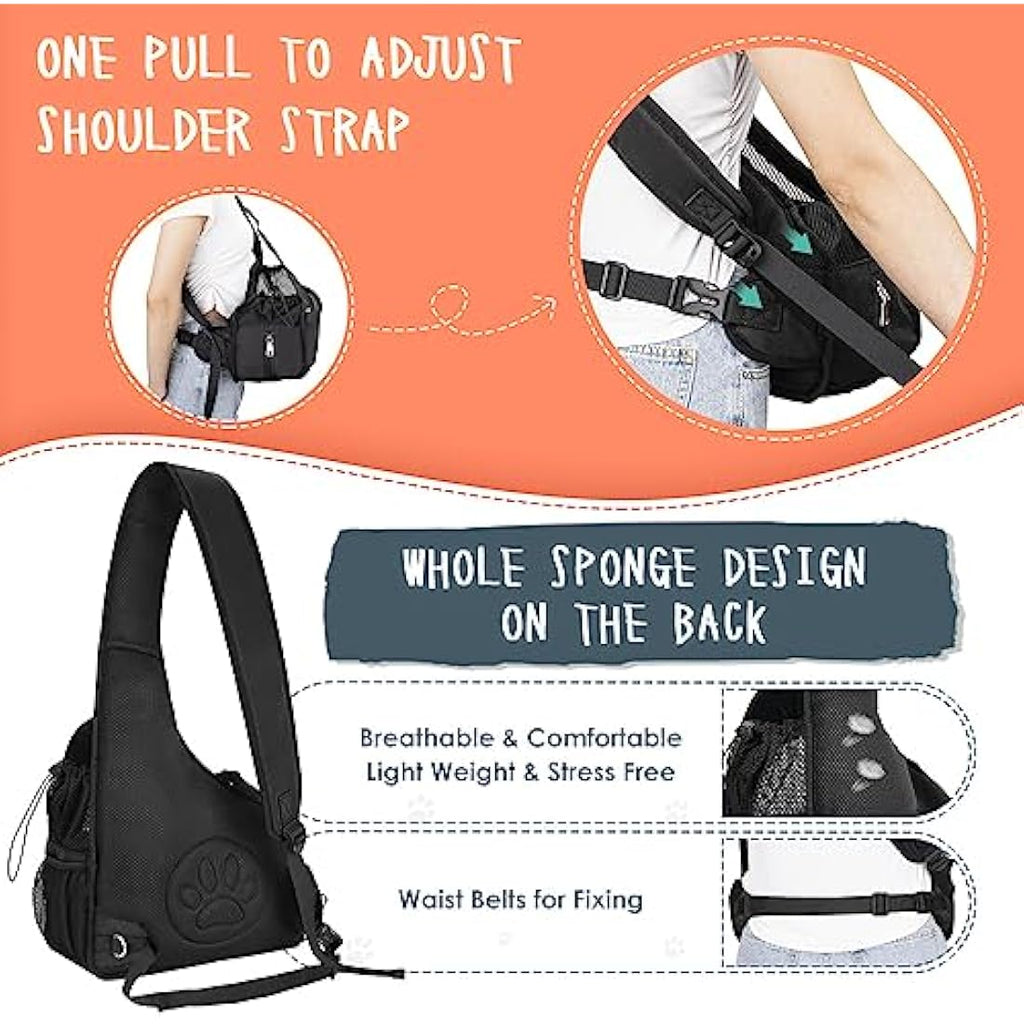 Eyein Pet Sling Carrier – Small Dog & Cat Travel Bag with Hard Bottom