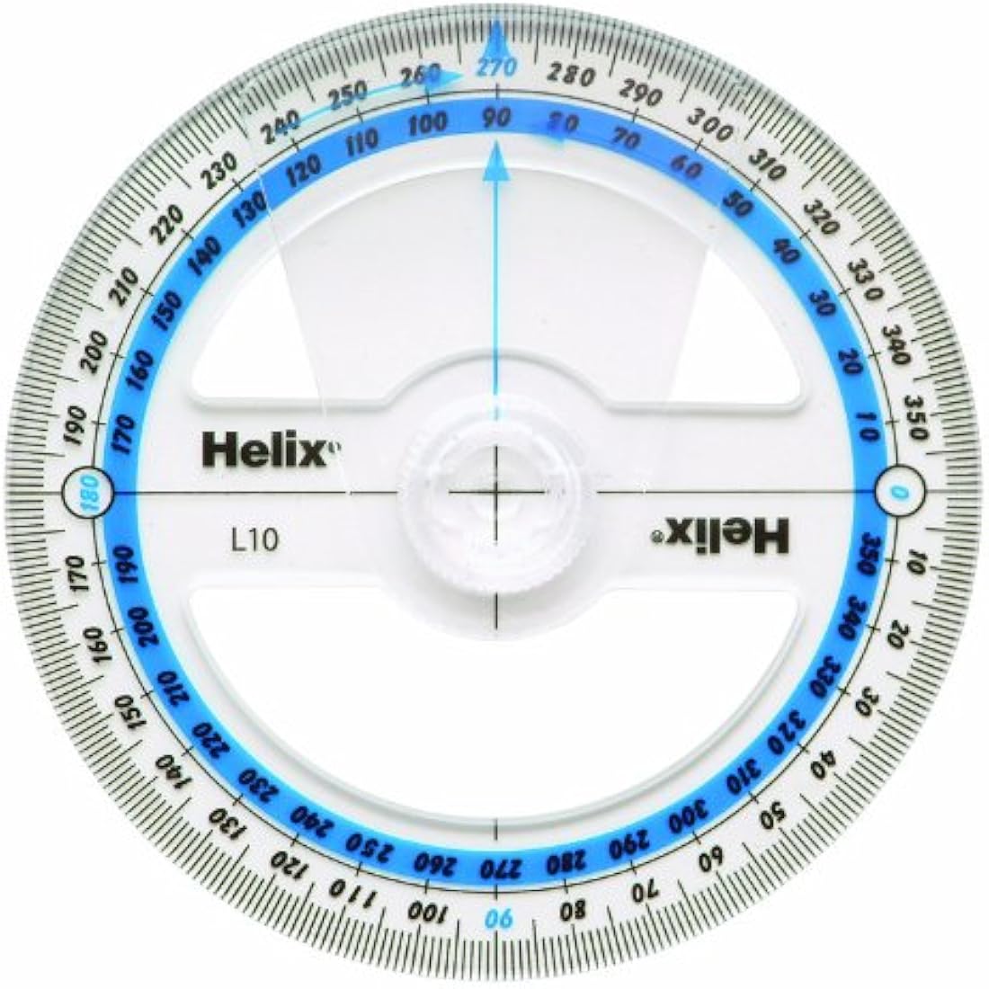 Helix 360 Degree Angle Measure Protractor - Clear 10cm Scale (Pack of 25)