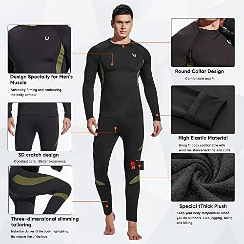 UNIQUEBELLA Men's Thermal Underwear Set | Fleece Lined Base Layer