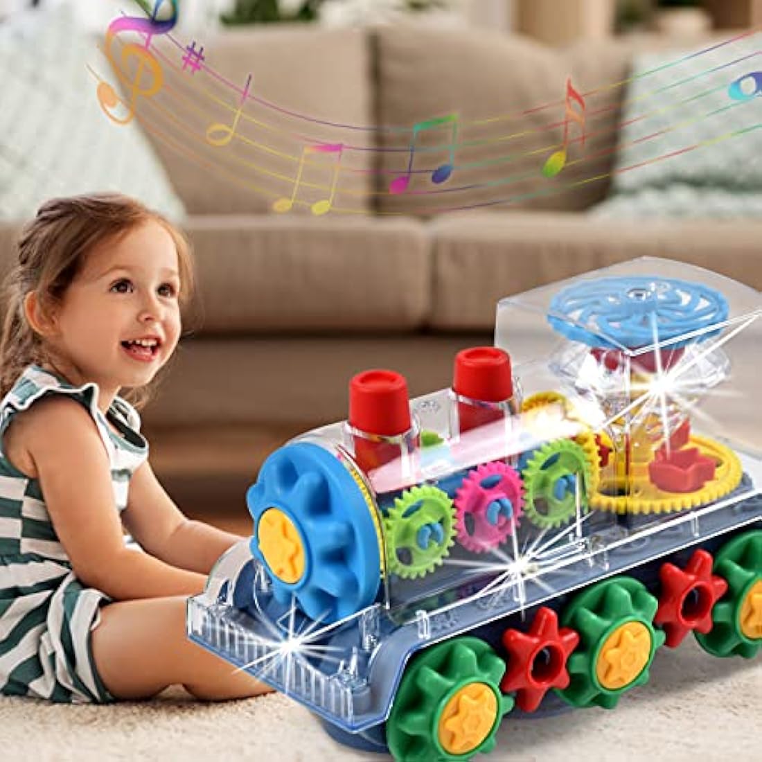 Tuko Transparent Gear Truck Toys – 4-Pack STEM Vehicle Set for Ages 3–8