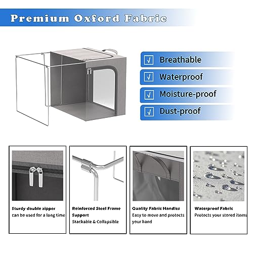 FUSACONY 100L Clothes Storage Boxes – 2 Pcs Foldable Closet Organizers