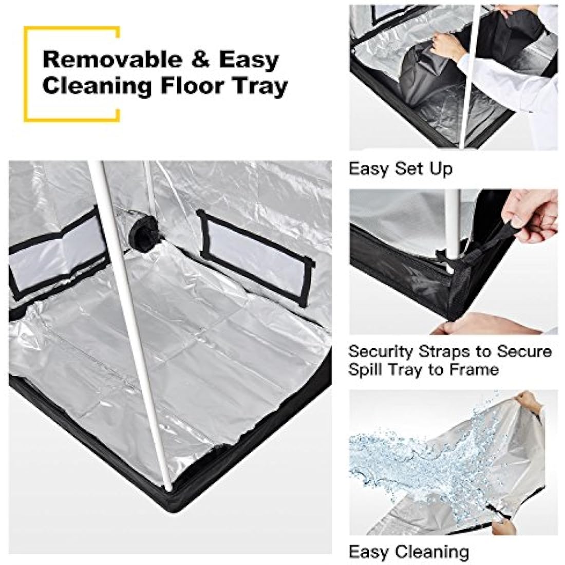 iPower Mylar Hydroponic Grow Tent | 48x48x80-Inch Reflective Indoor Tent