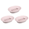 Plastic Soap Dish – 3Pcs Double Layer Drainage Holder, Pink