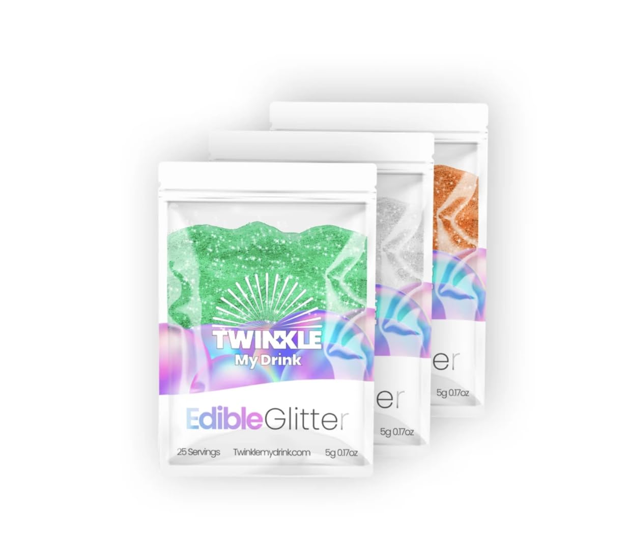 Jolof Store Edible Glitter for Drinks & Cakes - St. Patrick's 5g Bundle