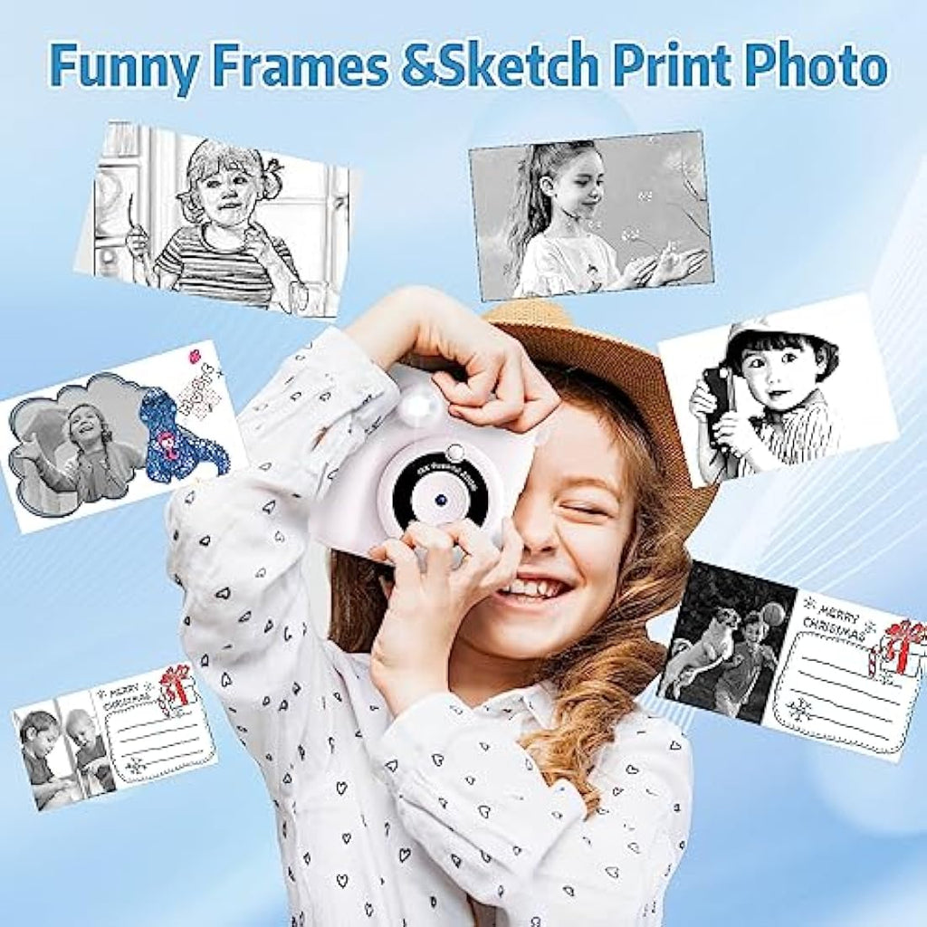 Kids Instant Print Camera – 1080P Digital Toy with 32GB Card