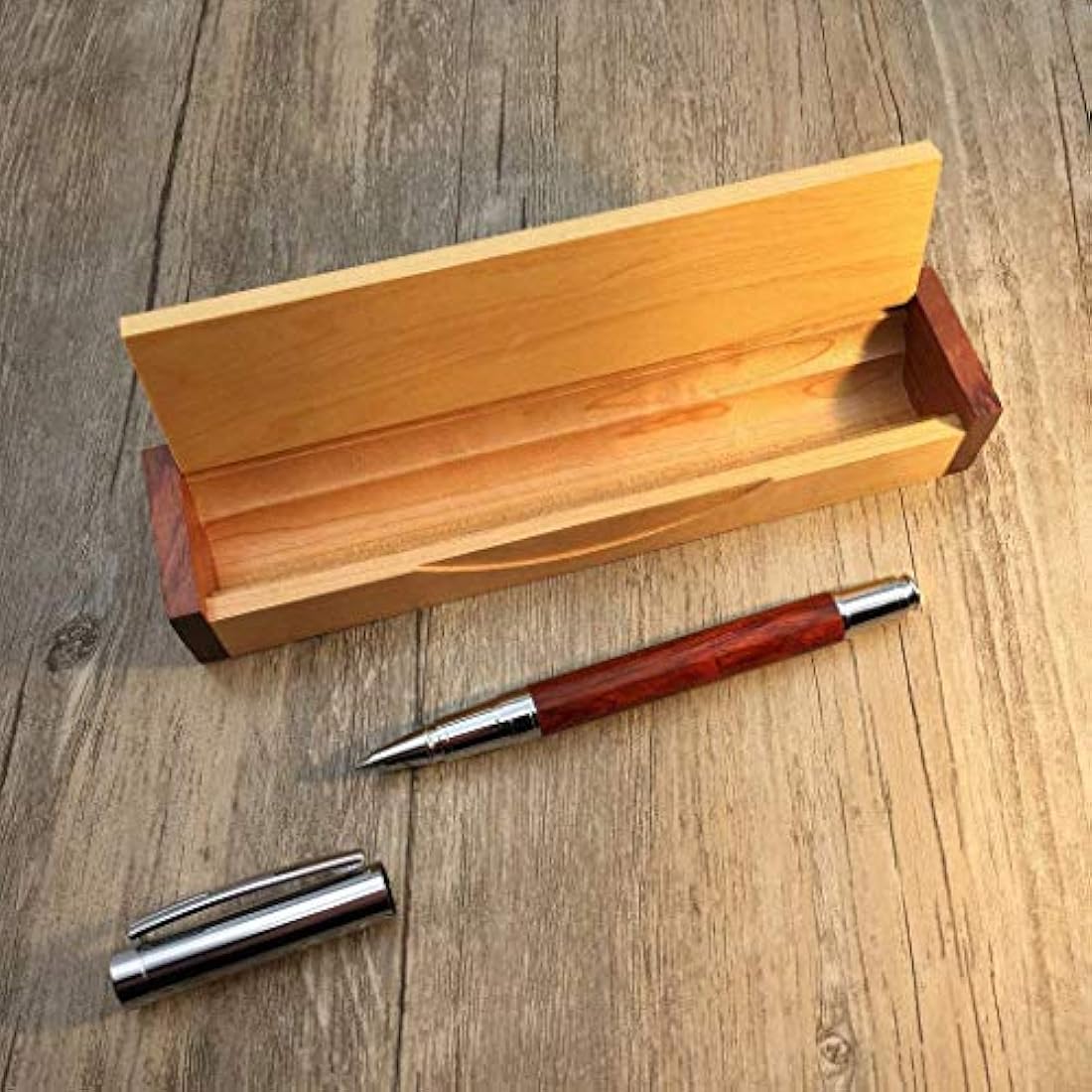 LACHIEVA LUX Rosewood Rollerball Pen Set | Handcrafted Wood Gift Box