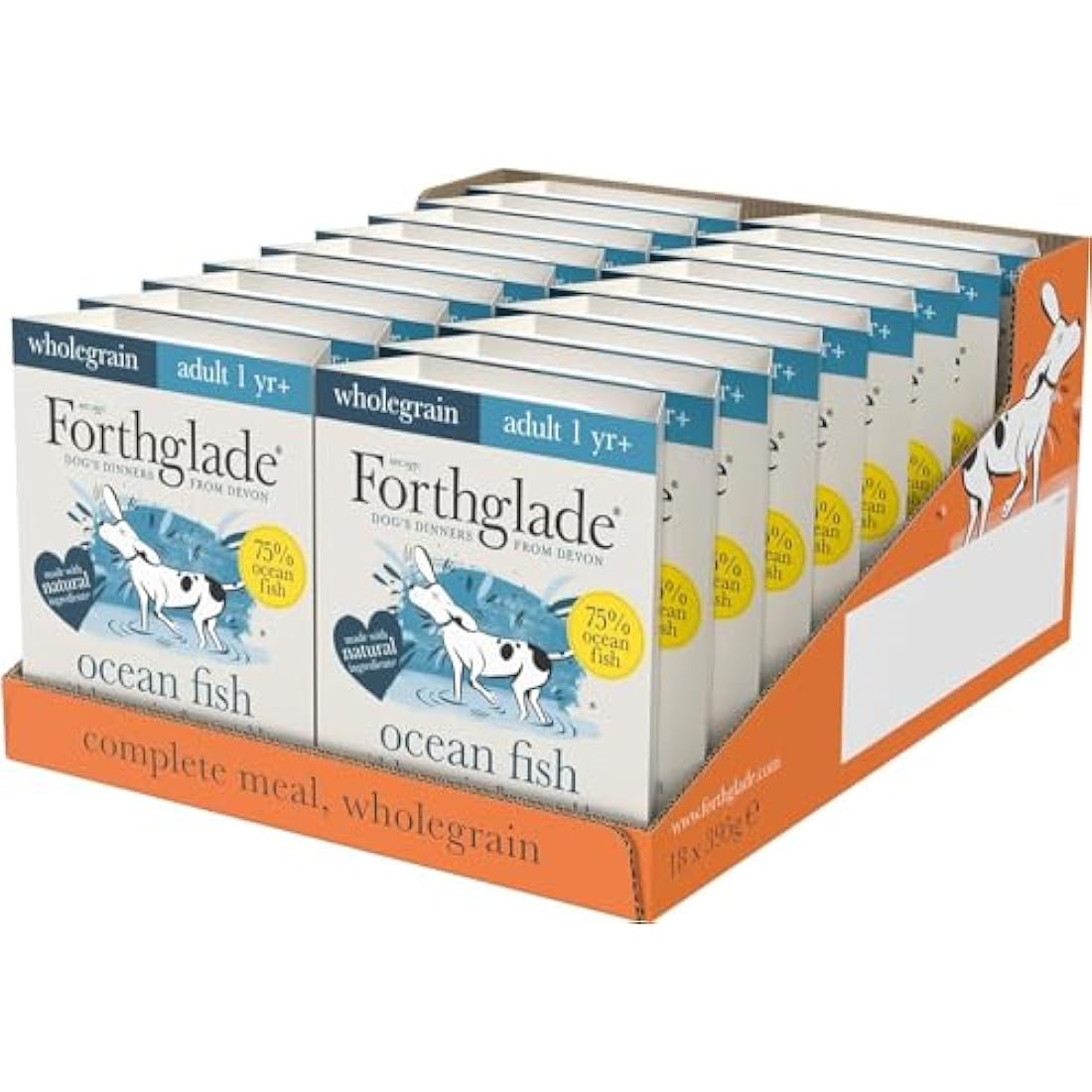 Forthglade Wet Dog Food – Ocean Fish & Brown Rice (18 x 395g Trays)