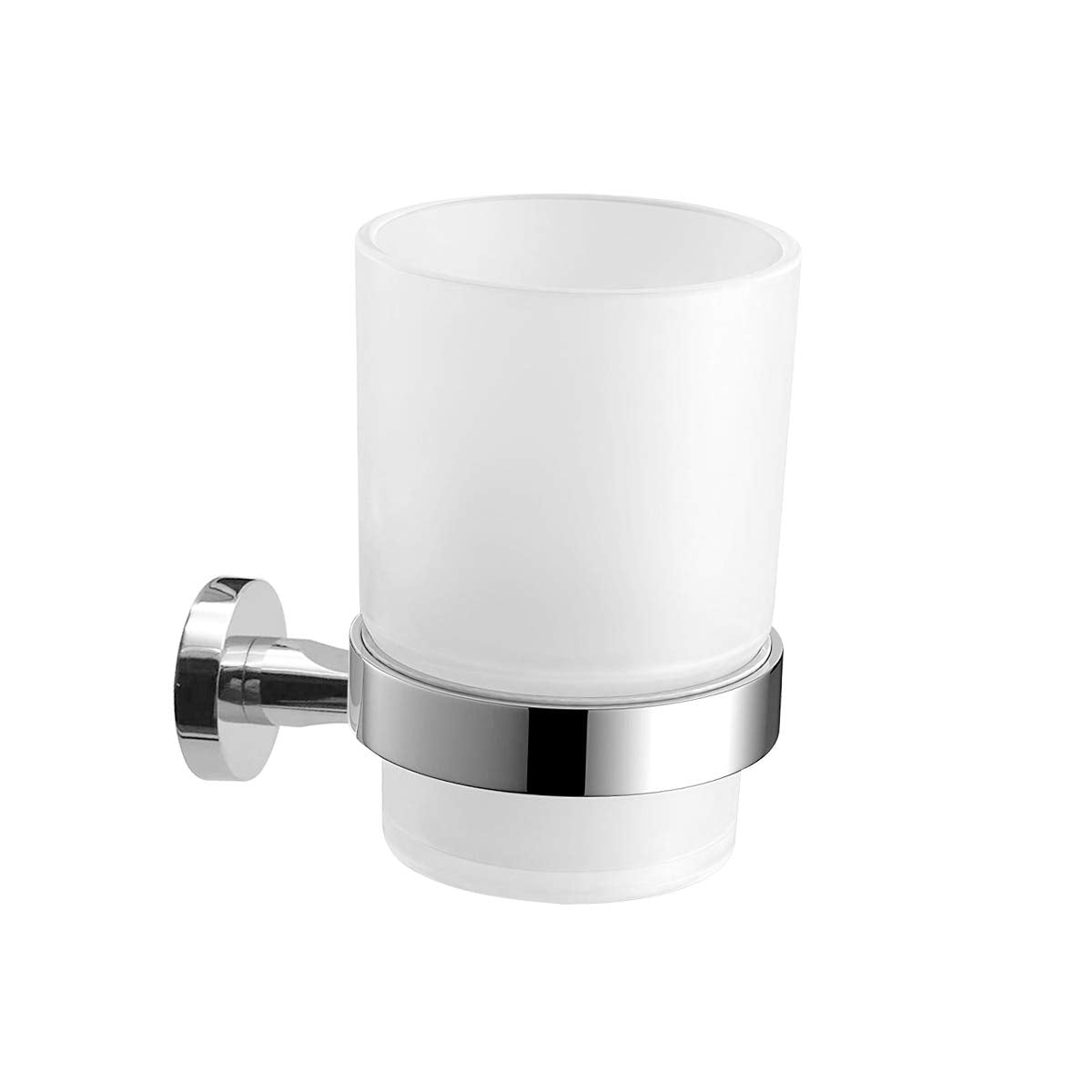 Wall Mounted Toothbrush Holder | Frosted Glass & Stainless Steel