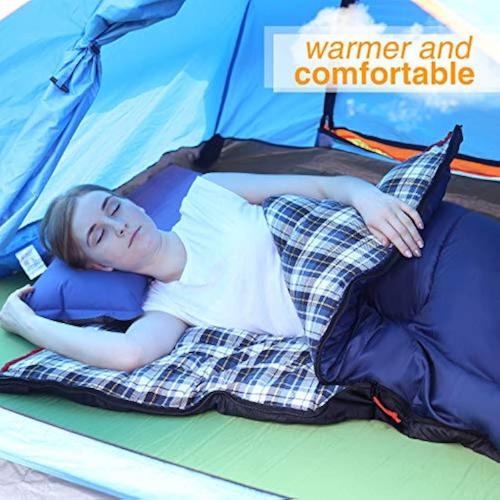 REDCAMP Cotton Flannel Sleeping Bag – 3-Season Warm Adult Envelope