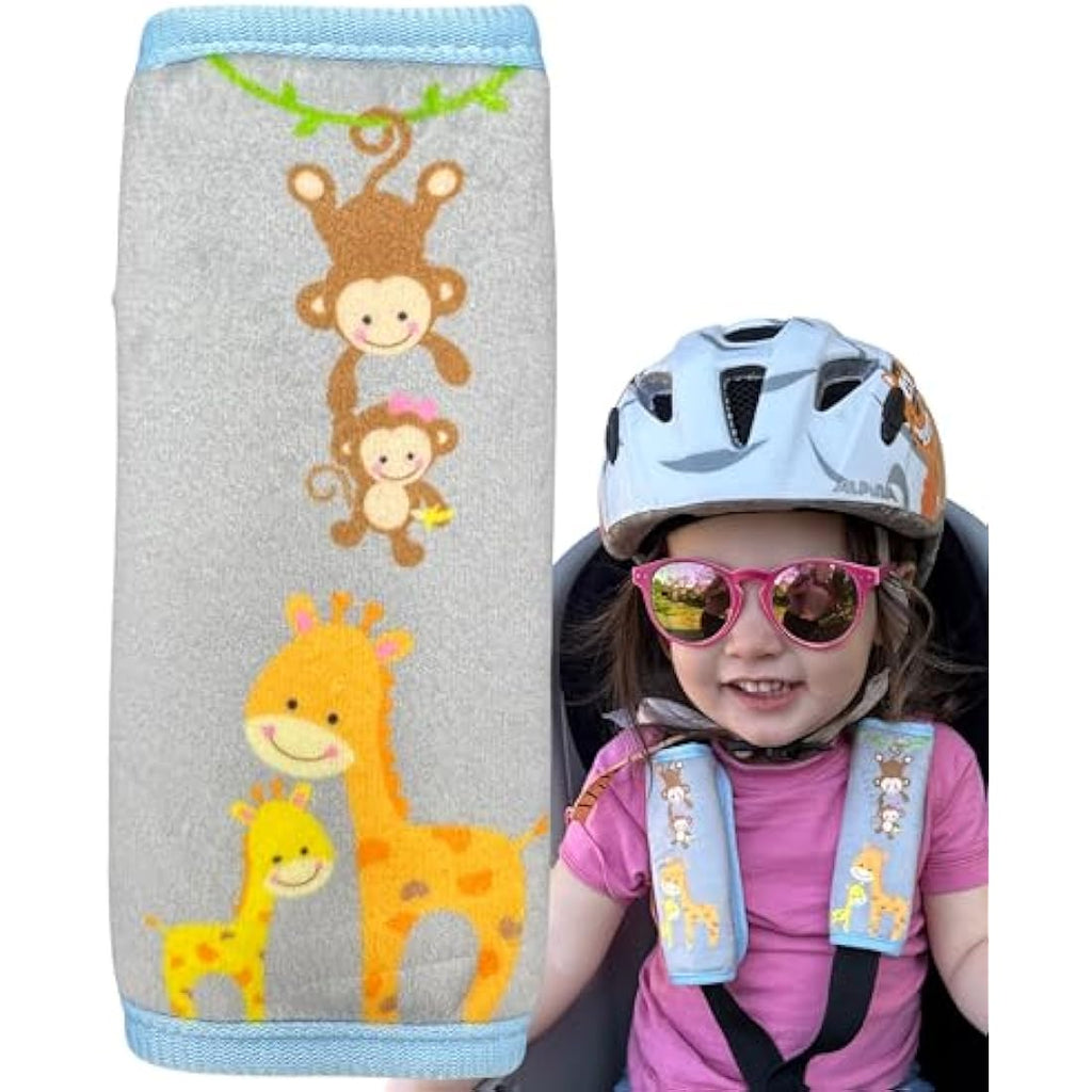 HECKBO Baby Harness Pads – Soft Animal Print Car Seat Strap Covers