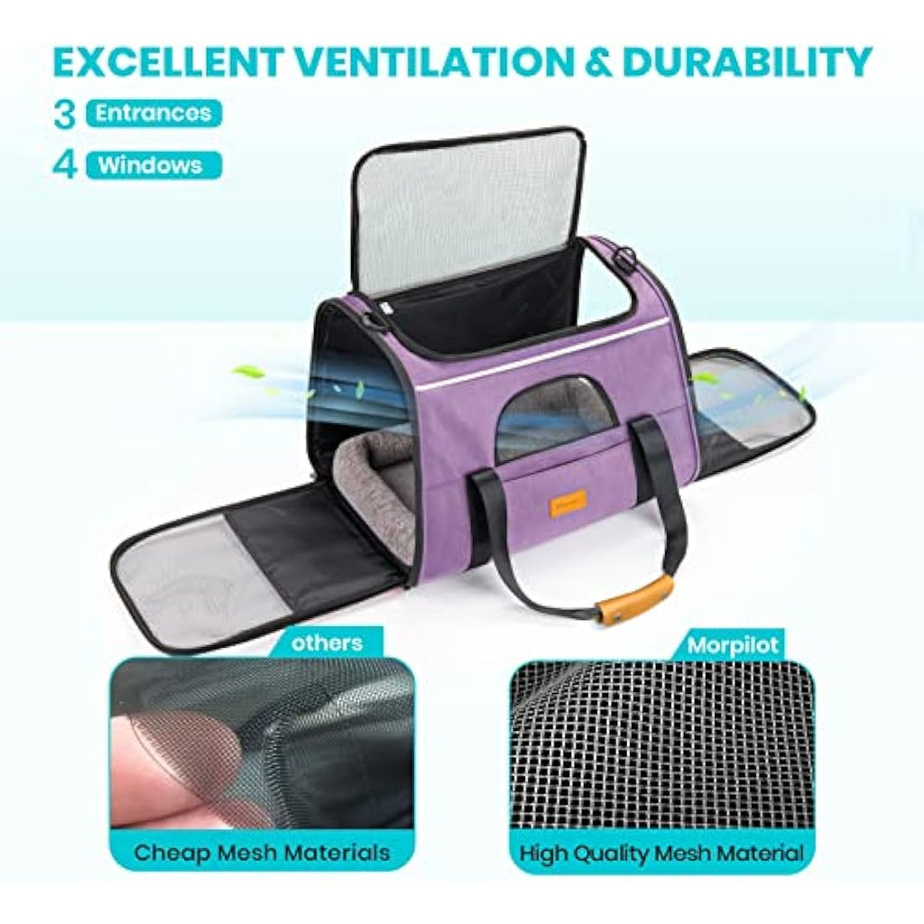 Morpilot Breathable Mesh Pet Carrier – Portable Travel Bag for Small Animals