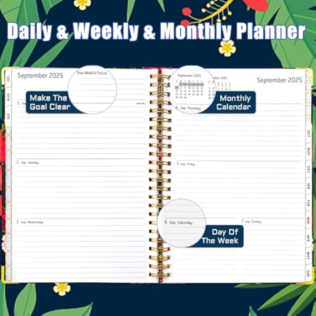 BLESWIN 2025-2026 Academic Diary | A5 Weekly Planner Spiral Bound