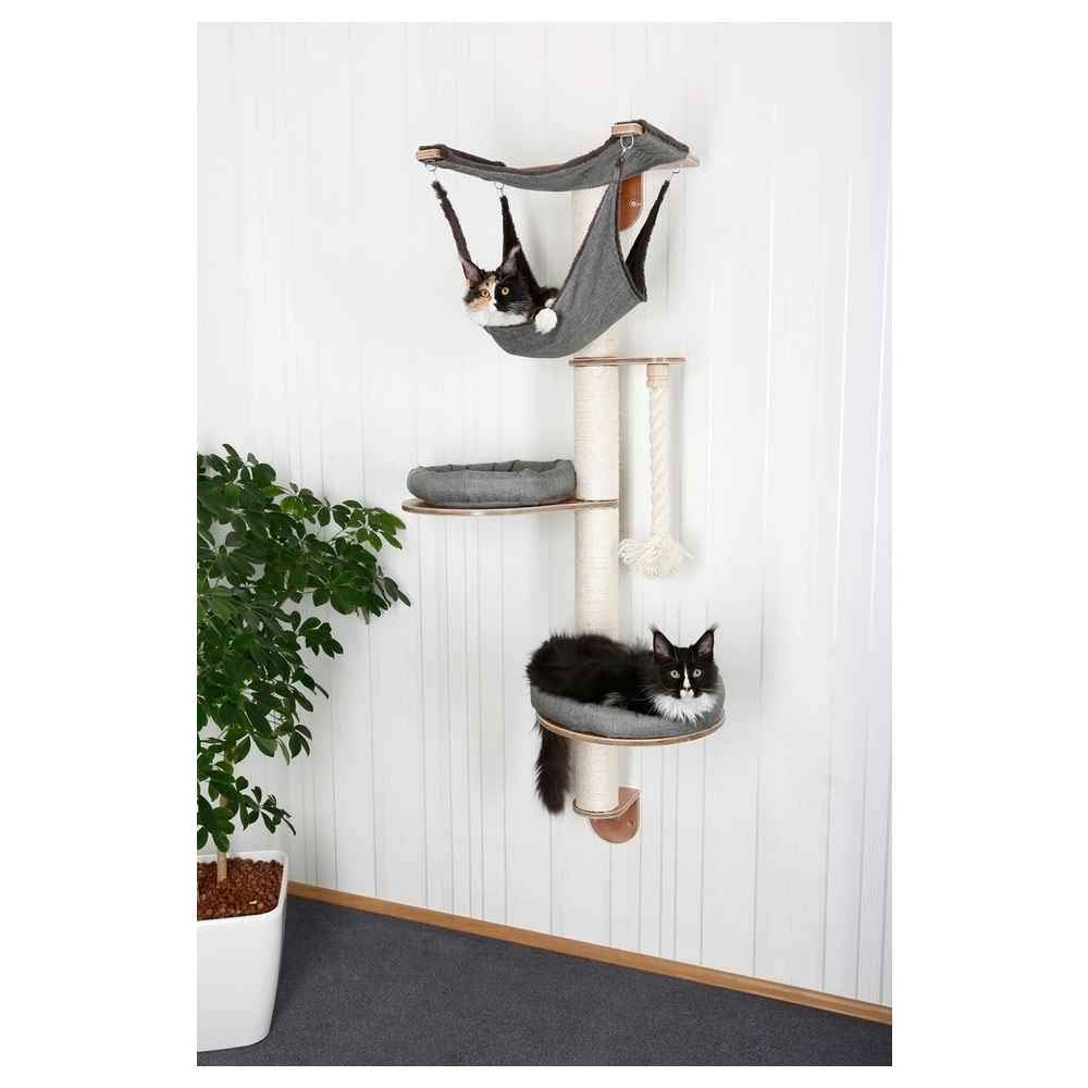 Kerbl Dolomit Tofana Pro Wall-Mounted Cat Tree | Grey Sisal & Fabric