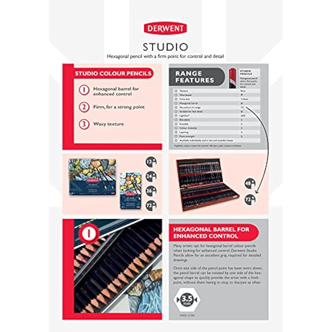 Derwent Colour Collection Art Set – 24 Piece Drawing & Sketching Kit