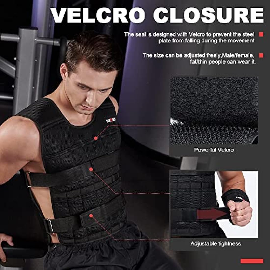 Adjustable Weighted Vest | 44LB Steel Plate Training Jacket