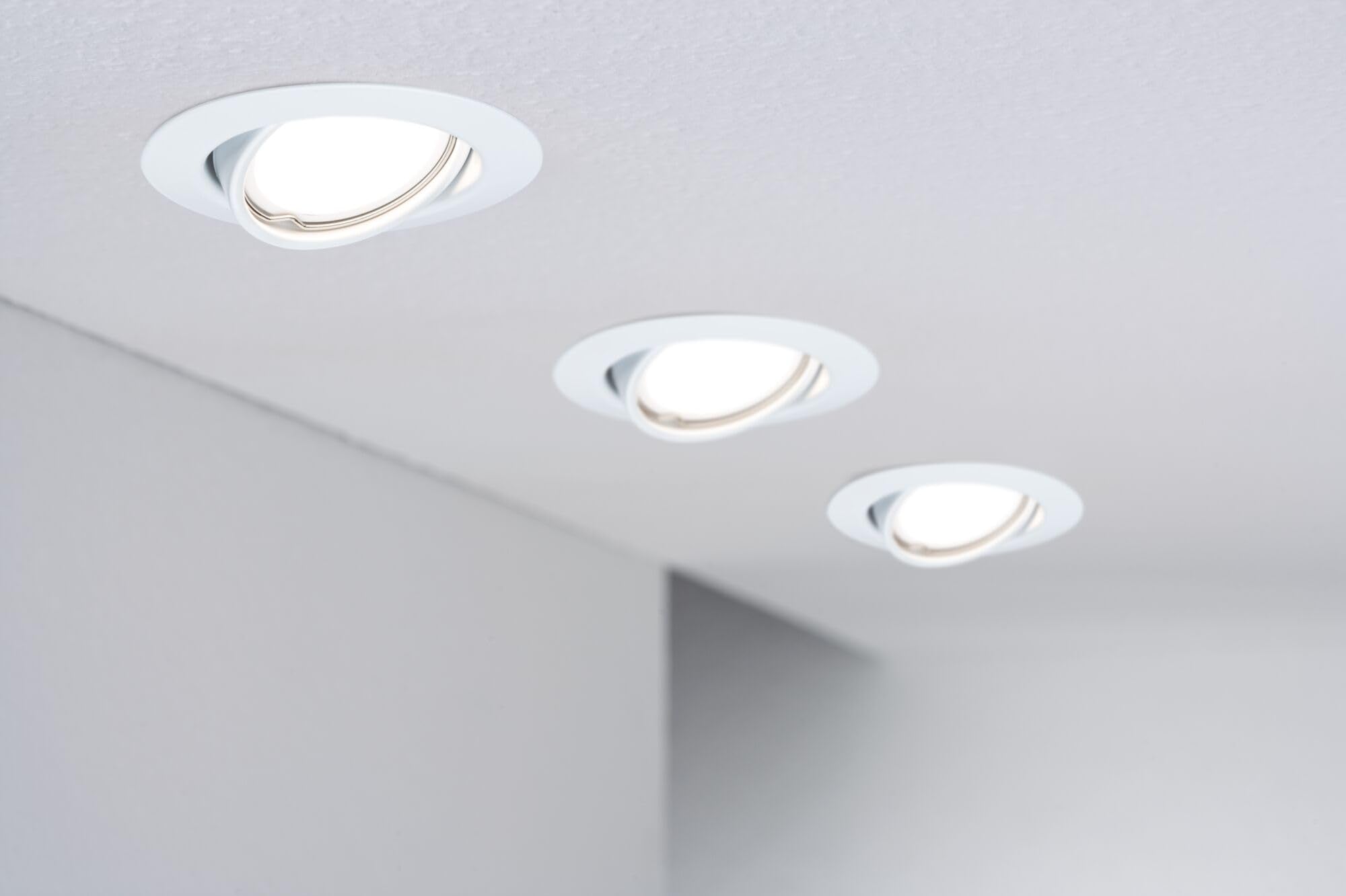 Paulmann 93400 LED Recessed Spotlight – White Round Swivelling 10-Pack