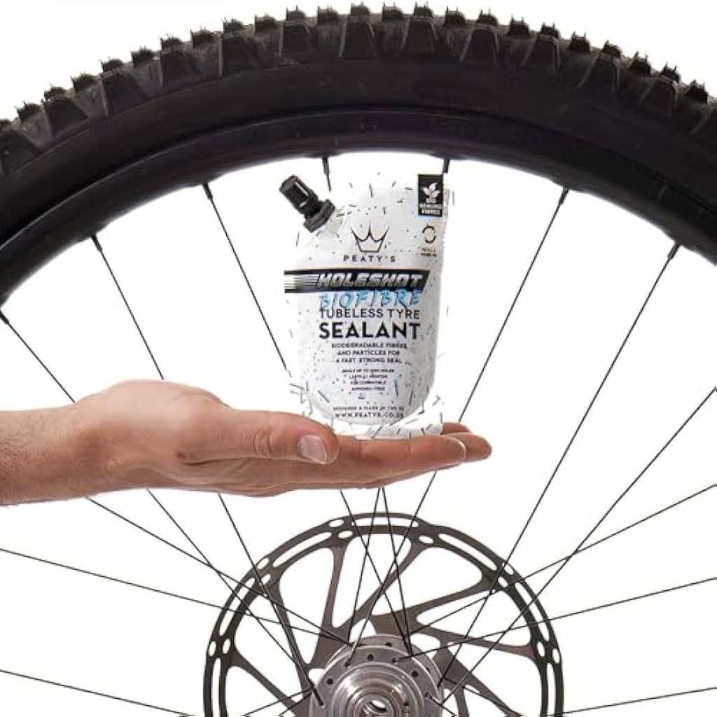 Peaty's Holeshot Biofibre Tubeless Tyre Sealant – Fast Acting 6mm Repair