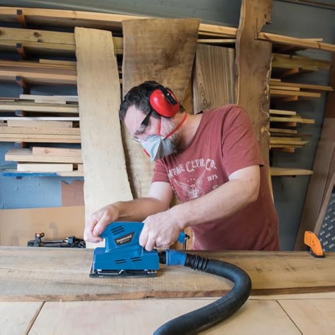 Silverline 135W Orbital Sheet Sander – DIY Woodworking Power Tool, Blue