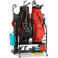 FHXZH Golf Bag Storage Rack – Extra Large Steel Garage Organizer with Wheels
