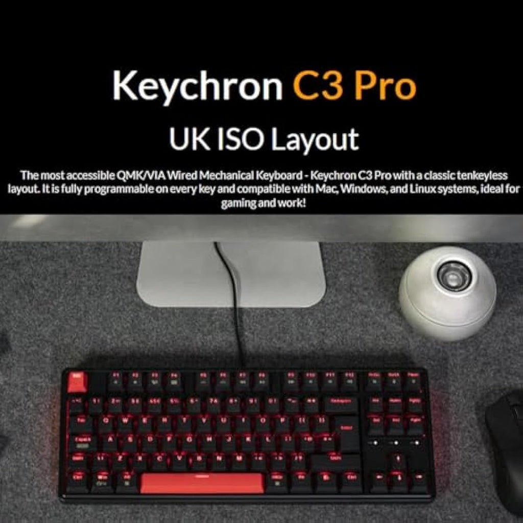 Keychron C3 Pro TKL Mechanical Gaming Keyboard | Gasket Mount QMK/VIA