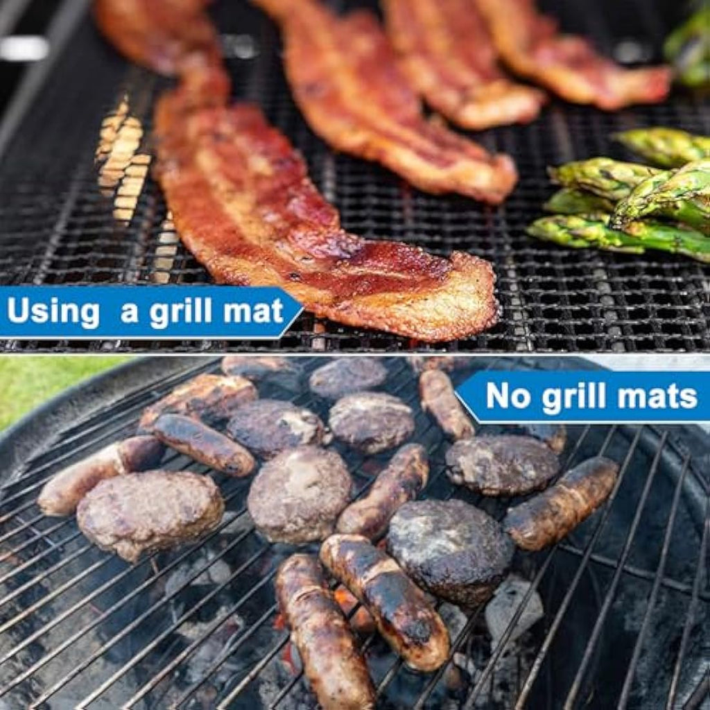 GWHOLE Non-Stick BBQ Grill Mats – 4Pcs Reusable Heat Resistant Sheets