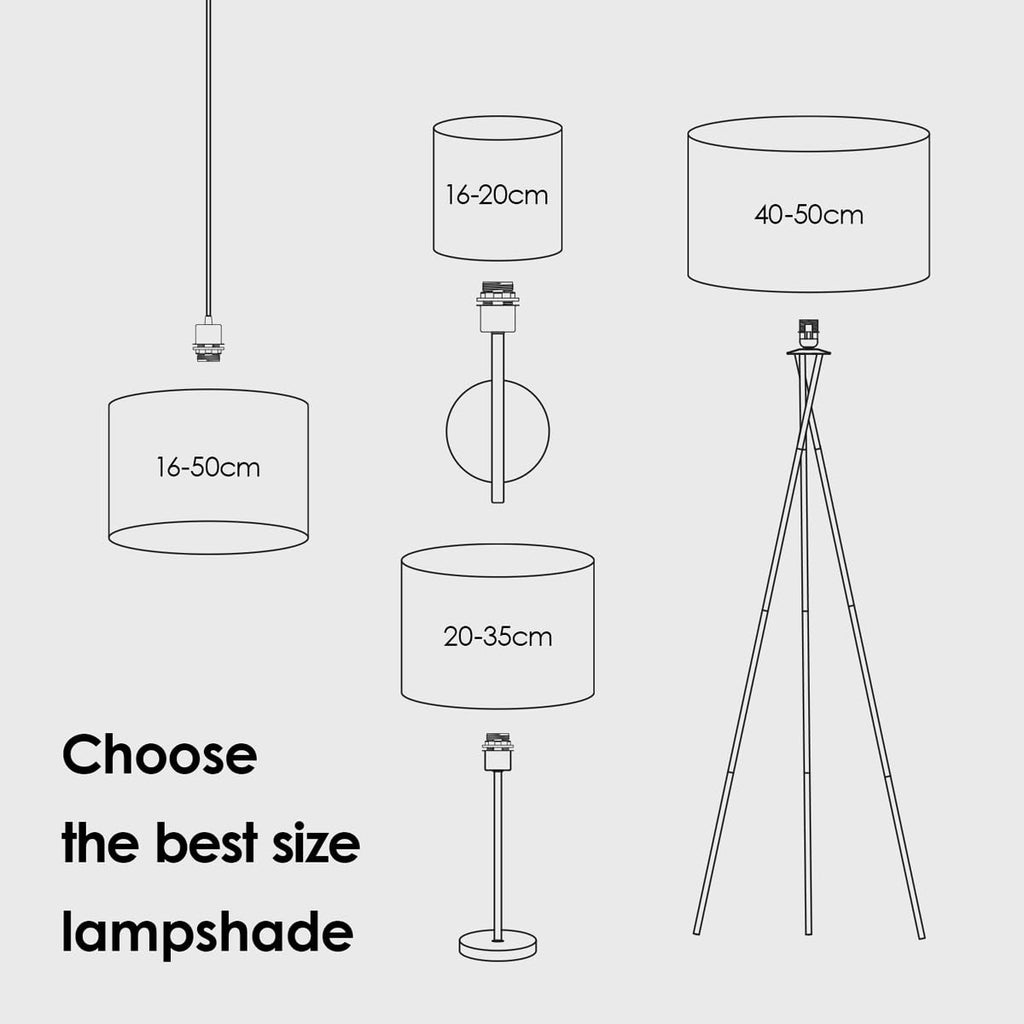 Home Sweet Home Dark Grey Cotton Drum Lampshade | 40cm Cylinder E27