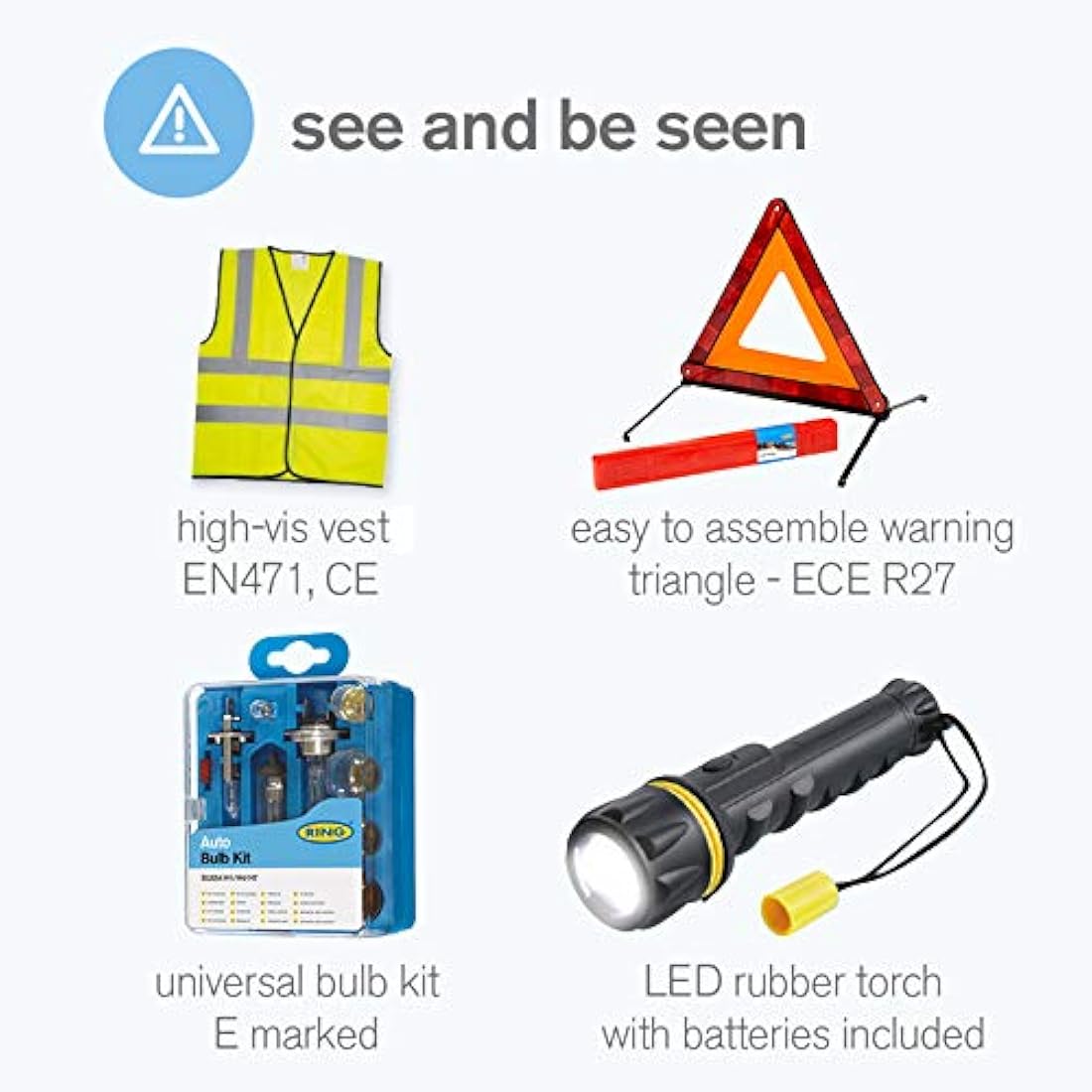Ring Automotive Car Emergency Travel Kit – Roadside Safety Essentials