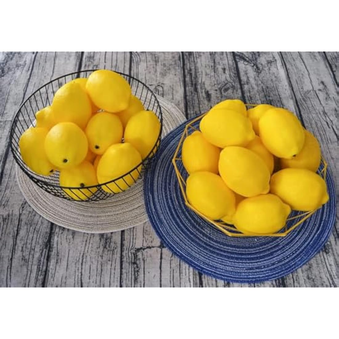 JEDFORE Artificial Lemons – 12pcs Lifelike Fake Fruit for Home Decor