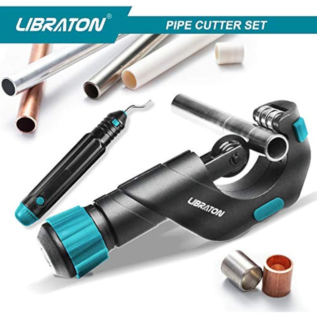 Libraton Heavy-Duty Pipe Cutter (5-50mm) with HSS Deburring Tool