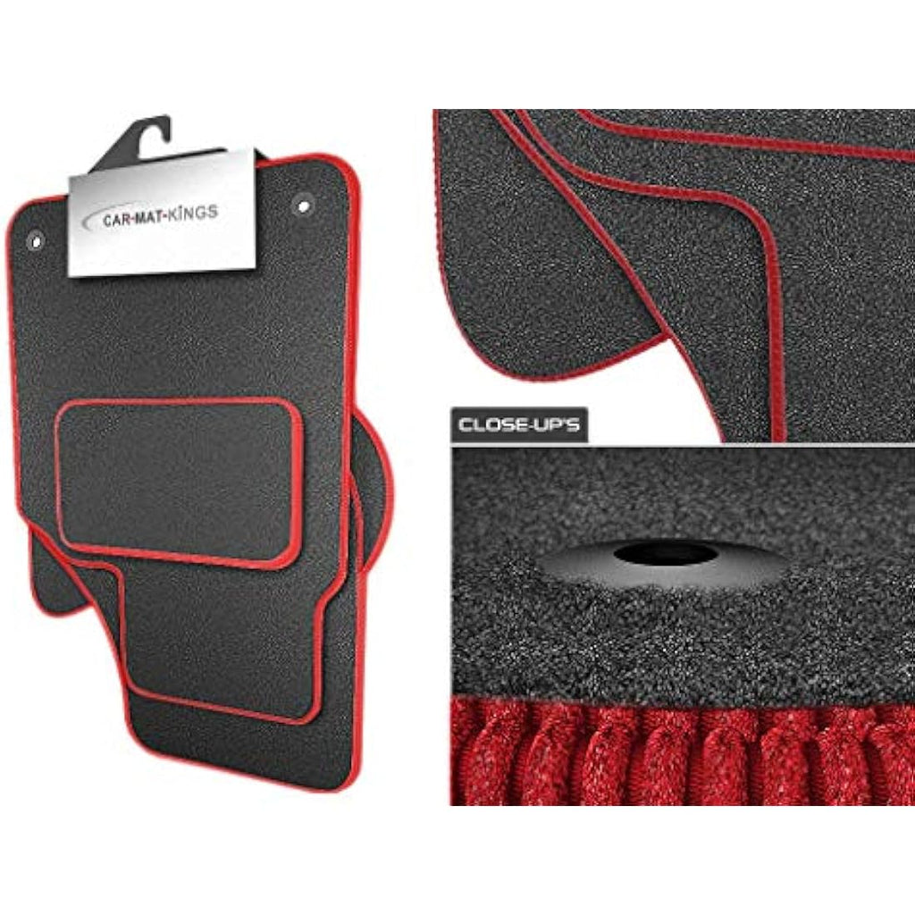 Ford Focus MK3 (2011-2014) Car Mat Set - Grey Carpet with Red Trim
