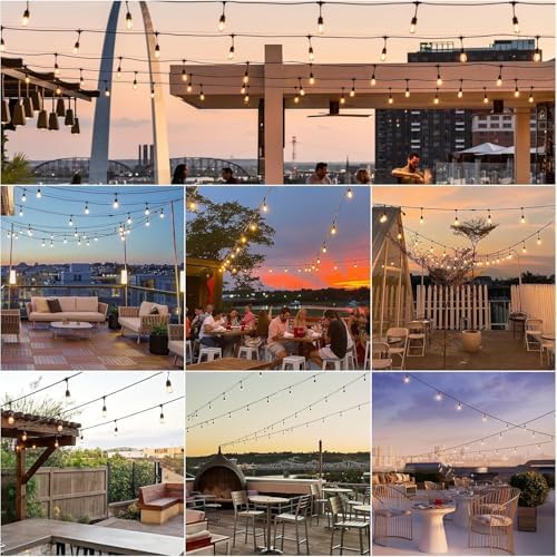 Svater 48FT Outdoor LED String Lights – IP65 Waterproof Festoon Lights