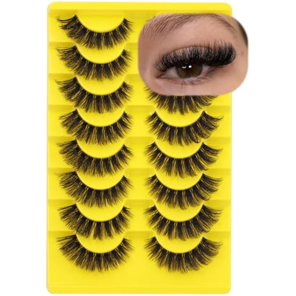 ALICE Cat Eye Lashes | D Curl Fluffy Faux Mink Eyelashes, 8 Pairs