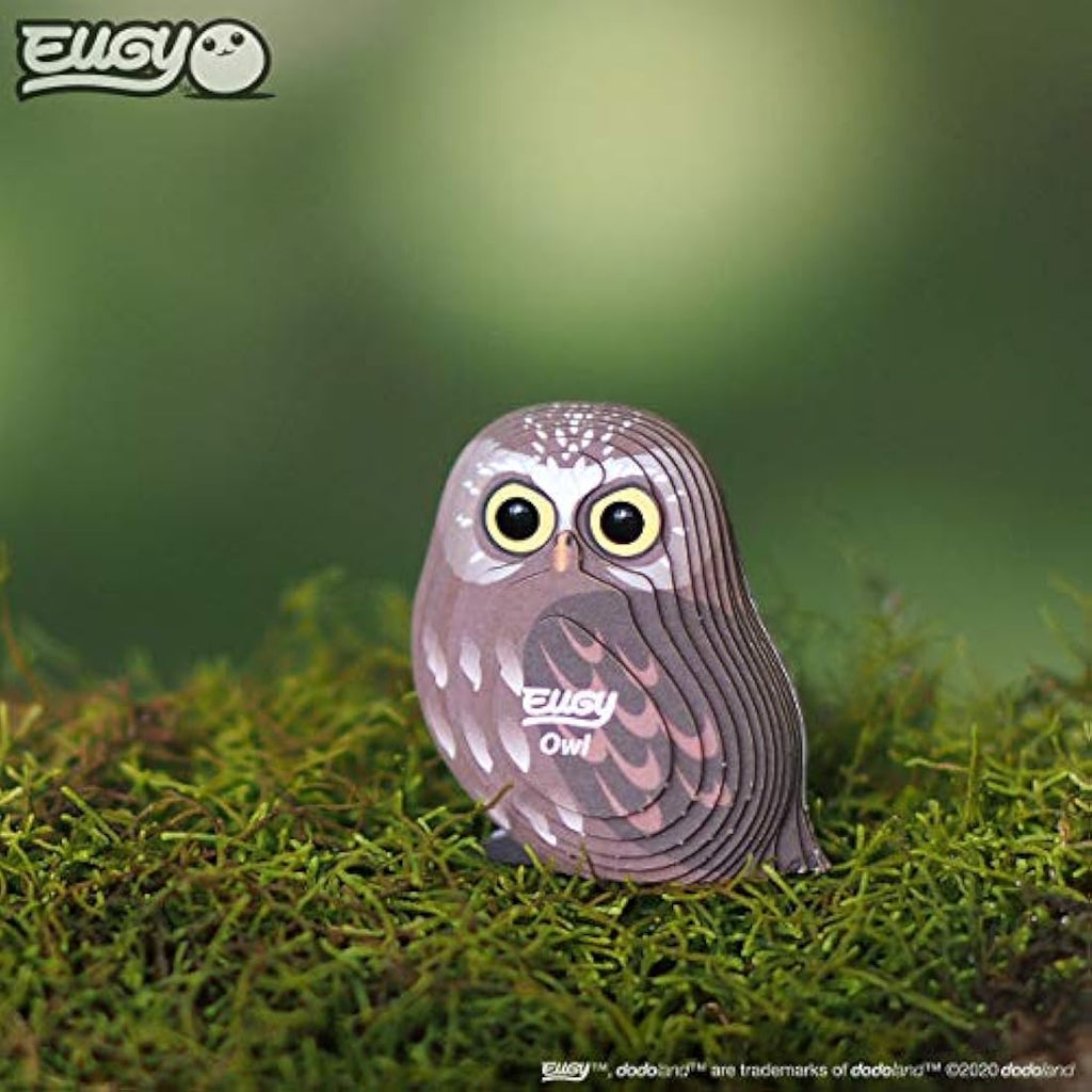 EUGY Owl 3D Paper Puzzle – Eco-Friendly Cardboard DIY Animal Figure