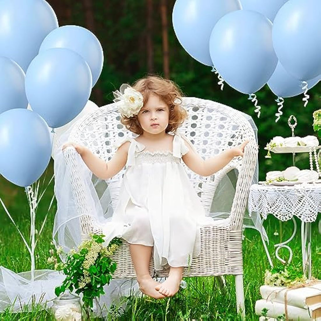 Ainiv 60 PCS Pastel Macaron Blue Latex Balloons | 12 Inch Party Decorations