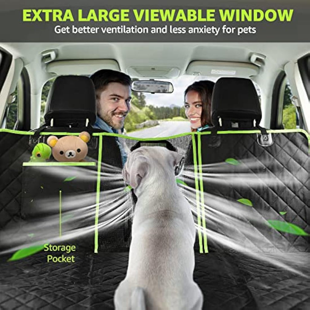 Nzonpet XL Dog Back Seat Cover for Trucks – Waterproof Hammock, Green