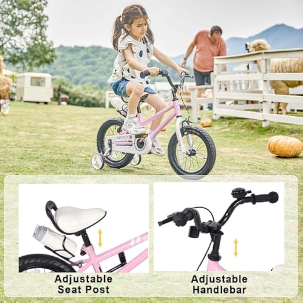 Glerc Fantasy Kids Bike with Stabilisers and Water Bottle Holder