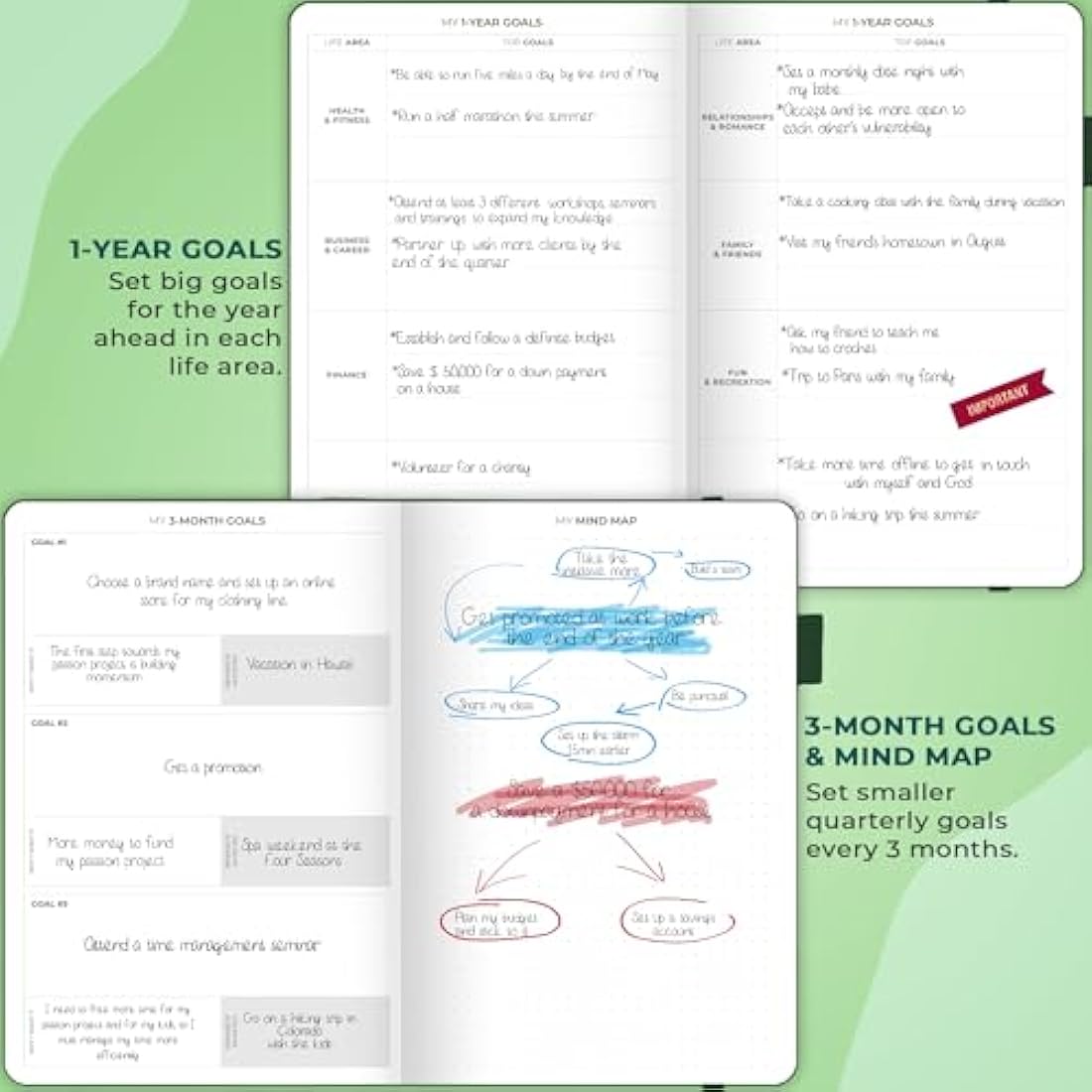 Clever Fox Undated Weekly Planner – A5 Hourly Schedule, Forest Green