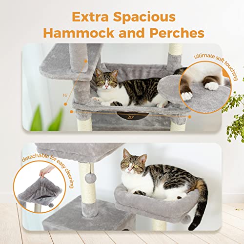 PAWZ Road 72.4" Large Cat Tree – 8-Level Multi-Cat Tower with Dual Condo