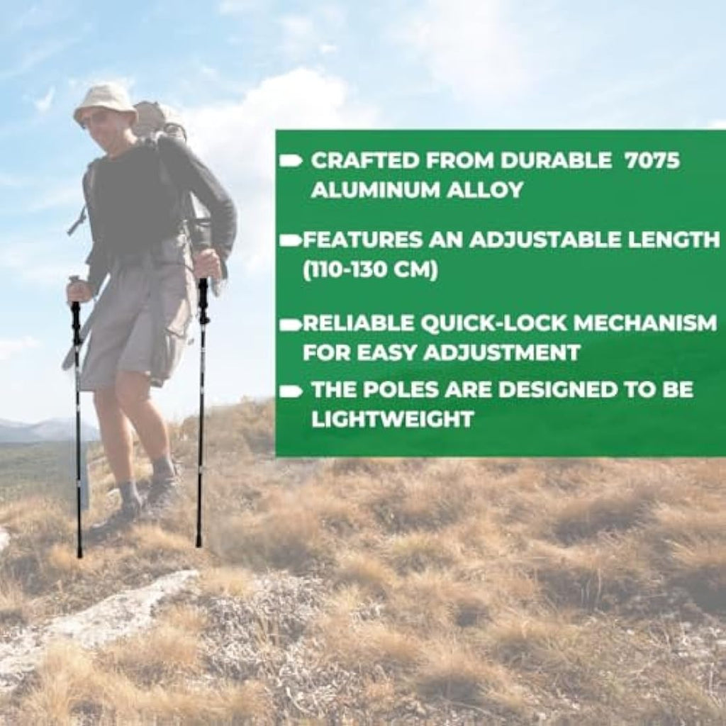 GETORIUM Trekking Poles – Aluminum 7075 Folding Hiking Sticks, Cork Grip