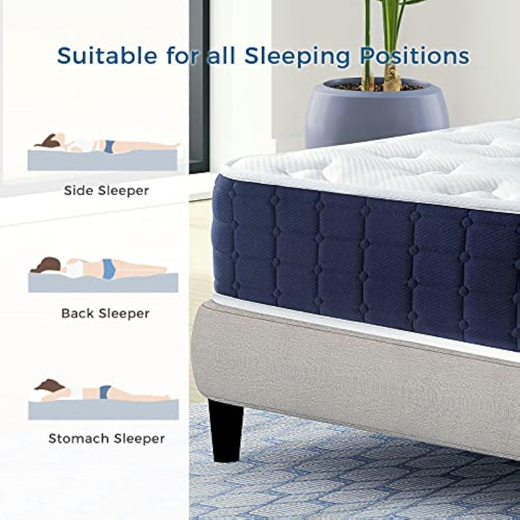 Inofia Single Mattress | 9 Inch Memory Foam Pocket Sprung Hybrid