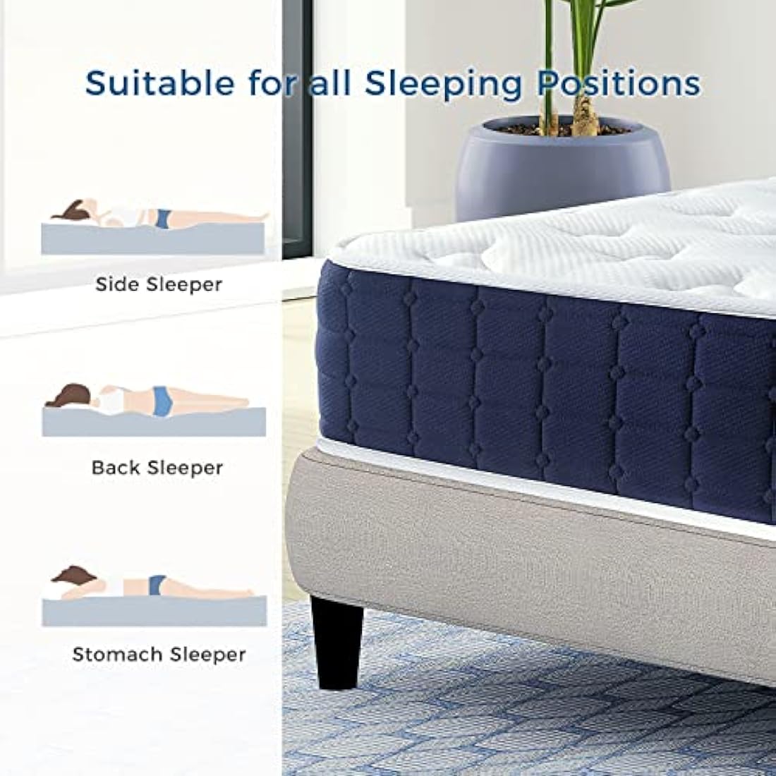 Inofia Single Mattress | 9 Inch Memory Foam Pocket Sprung Hybrid