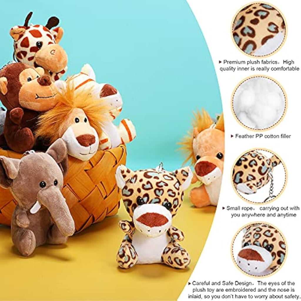 18-Piece Mini Safari Stuffed Animals | 4.8 Inch Jungle Plush Set