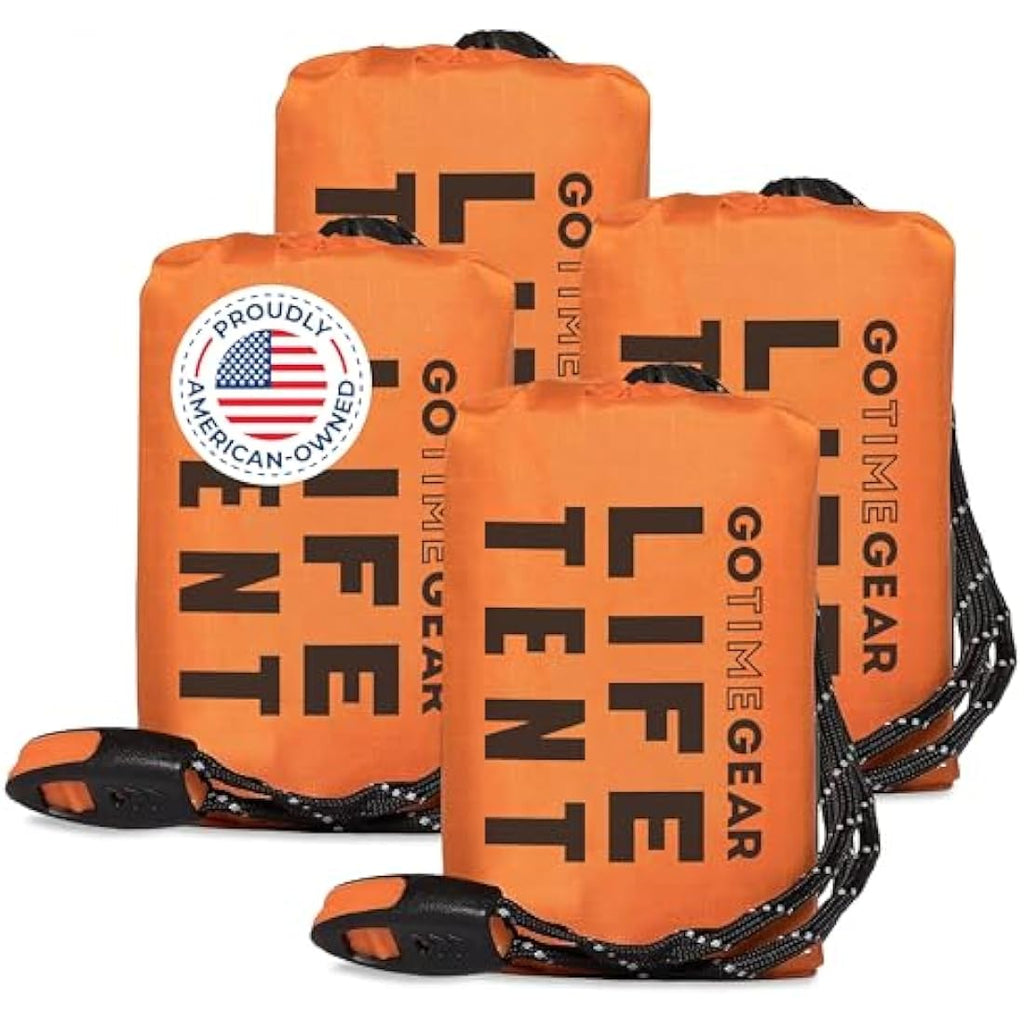 Go Time Gear Life Tent | 2-Person Mylar Emergency Shelter with Whistle